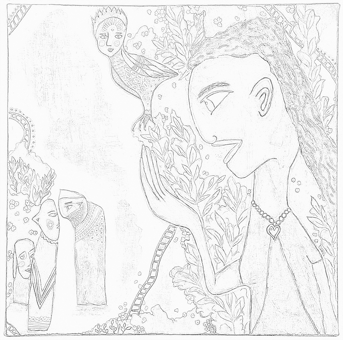 I have Hope That Peace will fly pencil sketch, artist Christy Strickler