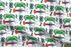 Bright Crustaceans Fabric
